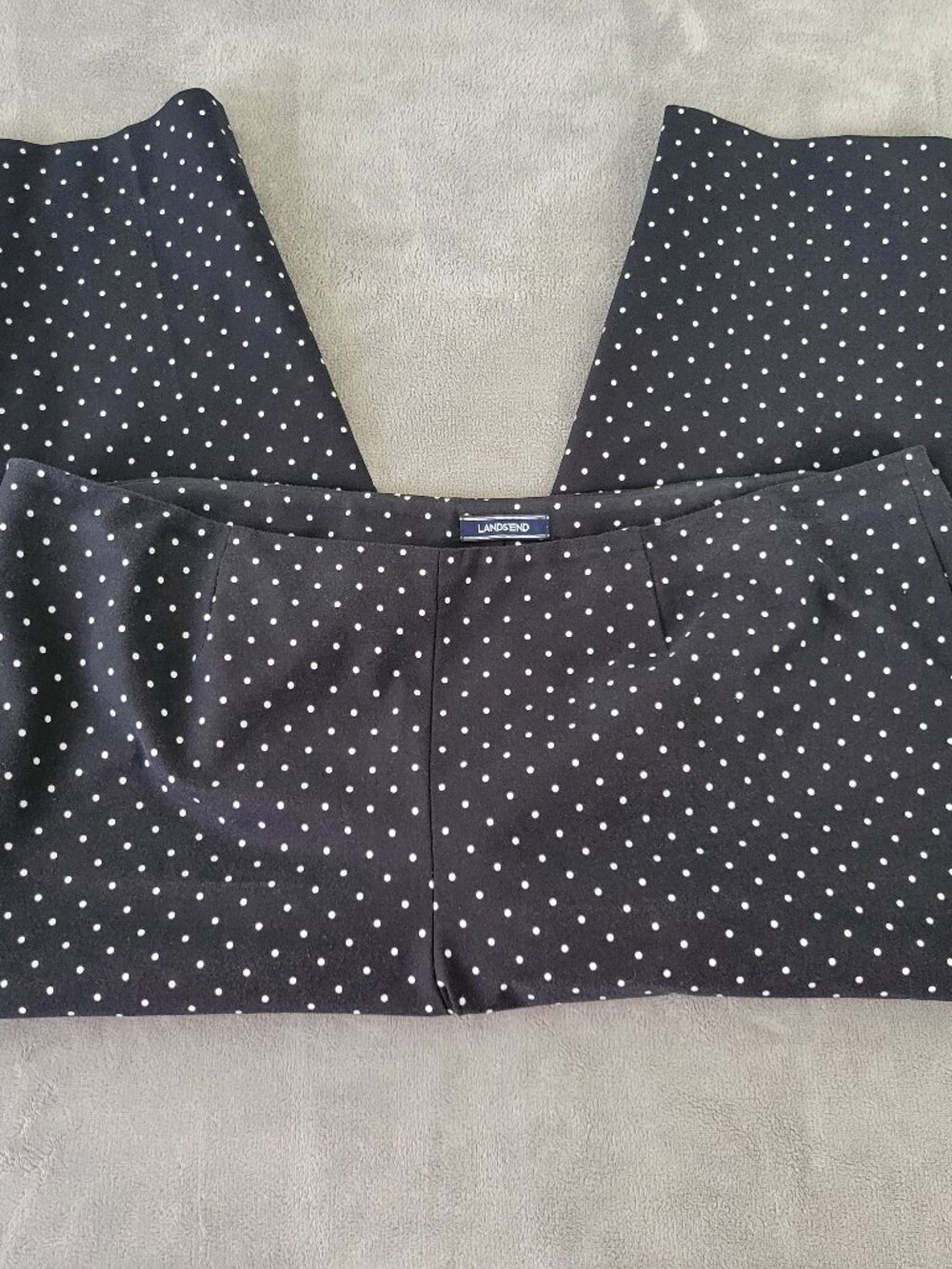 Lands' End Women's 22W Capri Pants Black White Polka Dot Pull On CAP21E